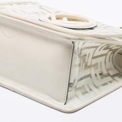 Pre Owned Fendi White Zucca PVC and Leather Mini Kan I F Shoulder Bag