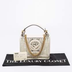 Pre Owned Fendi White Zucca PVC and Leather Mini Kan I F Shoulder Bag