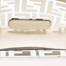 Pre Owned Fendi White Zucca PVC and Leather Mini Kan I F Shoulder Bag