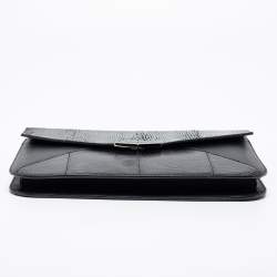 Pre Owned Fendi Black Karung And Water Snake 2Jours Wristlet Clutch