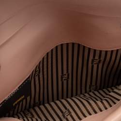 Pre Owned Fendi Rose Gold Patent Leather Fendilicious Wallet On Chain