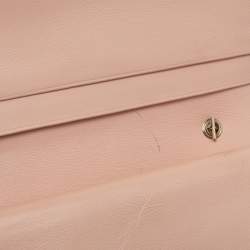 Pre Owned Fendi Rose Gold Patent Leather Fendilicious Wallet On Chain