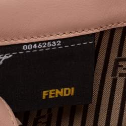 Pre Owned Fendi Rose Gold Patent Leather Fendilicious Wallet On Chain