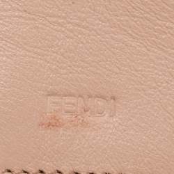 Pre Owned Fendi Rose Gold Patent Leather Fendilicious Wallet On Chain