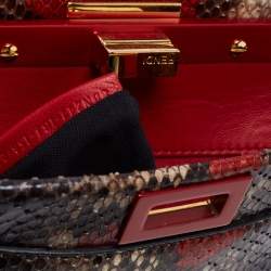 Fendi Multicolor Python Mini Peekaboo Top Handle Bag