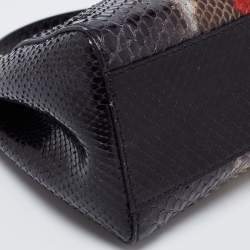 Fendi Multicolor Python Mini Peekaboo Top Handle Bag