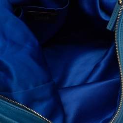 Pre Owned Fendi Blue Suede Zip Hobo