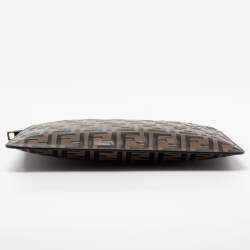 Pre Owned Fendi Tobacco Zucca Coated Canvas Pouch
