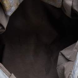 Pre Owned Fendi Gold Holographic Textured Leather Spy Hobo
