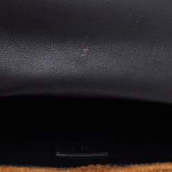 Pre Owned Fendi Brown Sheepskin Mini Baguette Shoulder Bag