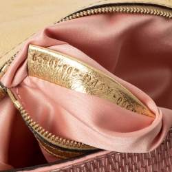 Pre Owned Fendi Pink/Gold Sequins Flap Baguette Bag
