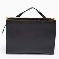 Pre Owned Fendi Black Leather Small Demi Jour Top Handle Bag