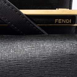 Pre Owned Fendi Black Leather Small Demi Jour Top Handle Bag