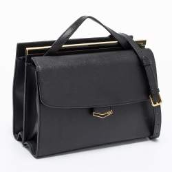 Pre Owned Fendi Black Leather Small Demi Jour Top Handle Bag