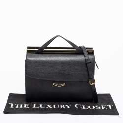 Pre Owned Fendi Black Leather Small Demi Jour Top Handle Bag