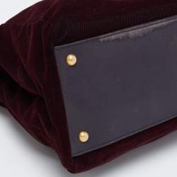 مملوكة مسبقًا Fendi Burgundy/Black Fabric And Leather Large Peekaboo Top Handle Bag