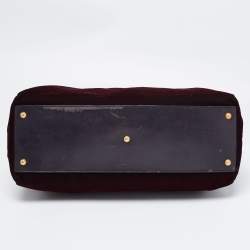 مملوكة مسبقًا Fendi Burgundy/Black Fabric And Leather Large Peekaboo Top Handle Bag