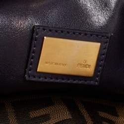 مملوكة مسبقًا Fendi Burgundy/Black Fabric And Leather Large Peekaboo Top Handle Bag