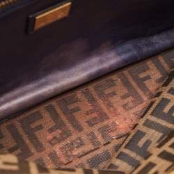 مملوكة مسبقًا Fendi Burgundy/Black Fabric And Leather Large Peekaboo Top Handle Bag