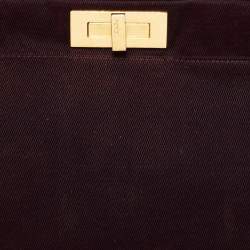 مملوكة مسبقًا Fendi Burgundy/Black Fabric And Leather Large Peekaboo Top Handle Bag