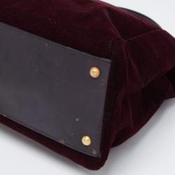 مملوكة مسبقًا Fendi Burgundy/Black Fabric And Leather Large Peekaboo Top Handle Bag