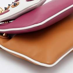 Pre Owned Fendi Multicolor Leather Triplette Clutch Bag