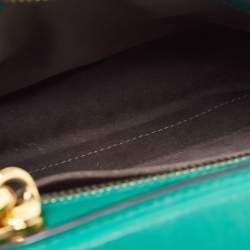 Pre Owned Fendi Green Quilted Leather Medium Dotcom Shoulder Bag