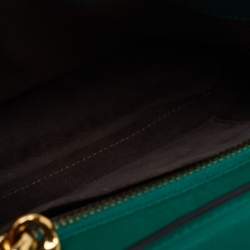 Pre Owned Fendi Green Quilted Leather Medium Dotcom Shoulder Bag