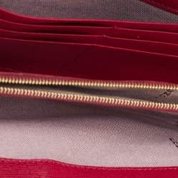 Pre Owned Fendi Pink Leather Flap Continental Wallet