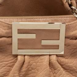 Pre Owned Fendi Beige Leather Large Mia Satchel
