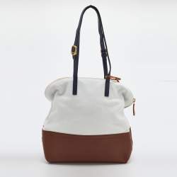Pre Owned Fendi Tri Color Leather Selleria 2Bag Tote