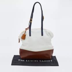 Pre Owned Fendi Tri Color Leather Selleria 2Bag Tote
