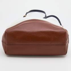 Pre Owned Fendi Tri Color Leather Selleria 2Bag Tote