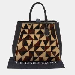 Pre Owned Fendi Multicolor Leather/Velvet and Suede Large 2jours Tote
