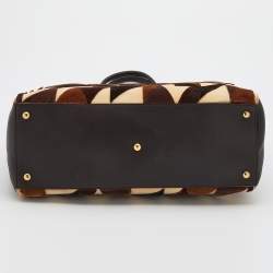 Pre Owned Fendi Multicolor Leather/Velvet and Suede Large 2jours Tote