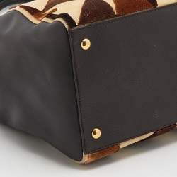 Pre Owned Fendi Multicolor Leather/Velvet and Suede Large 2jours Tote