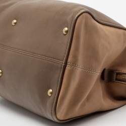 Pre Owned حقيبة ساتشل فندي شاميليون جلد بيج/بني