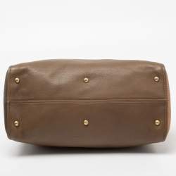 Pre Owned حقيبة ساتشل فندي شاميليون جلد بيج/بني