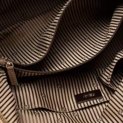 Pre Owned حقيبة ساتشل فندي شاميليون جلد بيج/بني