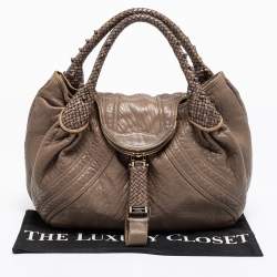 Pre Owned Fendi Brown Leather Spy Hobo