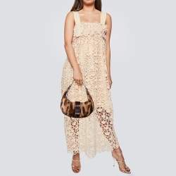 Pre Owned Fendi Brown/Beige Calfhair and Leather Hobo