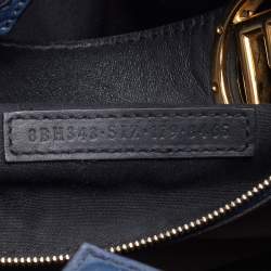 Pre Owned Fendi Blue/Black Leather Runaway Top Handle Bag