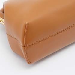 Pre Owned Fendi Brown Leather Small Fendi First Clutch