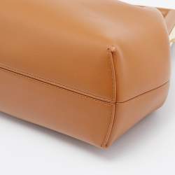 Pre Owned Fendi Brown Leather Small Fendi First Clutch