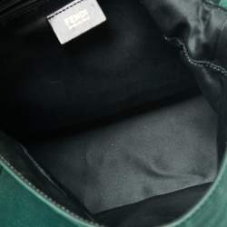 Pre Owned Fendi Metallic Green Nubuck Leather Mama Baguette Shoulder Bag