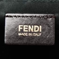 Pre Owned Fendi Metallic Green Nubuck Leather Mama Baguette Shoulder Bag
