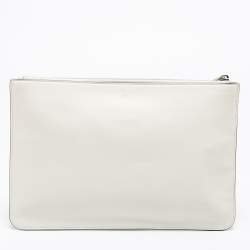 Pre Owned Fendi Multicolor Leather Logo Flat Pouch 
