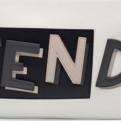 Pre Owned Fendi Multicolor Leather Logo Flat Pouch 