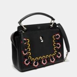 مملوكة مسبقًا Fendi Black Quilted Leather Whipstitch Dotcom Medium Shoulder Bag