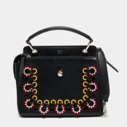 مملوكة مسبقًا Fendi Black Quilted Leather Whipstitch Dotcom Medium Shoulder Bag